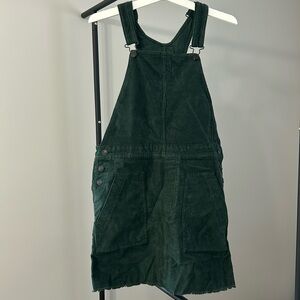 BRAND NEW overall dress. Corduroy green. Never worn